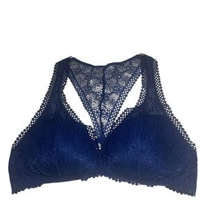 Victoria Secret Lace Racerback Bralette - Navy Blue Sz L/G